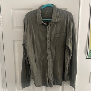J. Crew Dark Green Slub Cotton Casual Button Down.